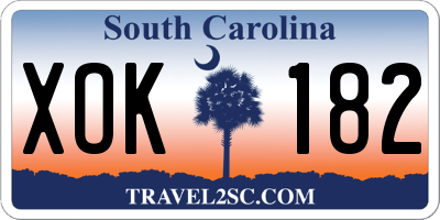 SC license plate XOK182
