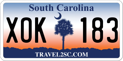 SC license plate XOK183