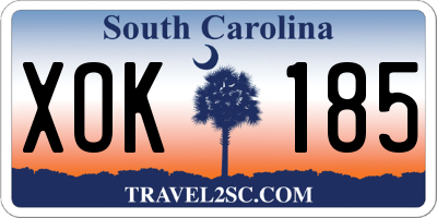 SC license plate XOK185