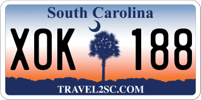 SC license plate XOK188