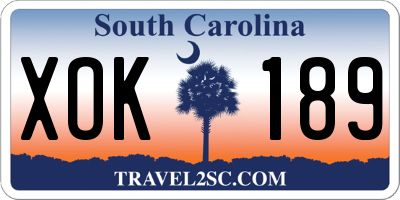 SC license plate XOK189