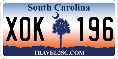SC license plate XOK196
