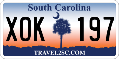 SC license plate XOK197