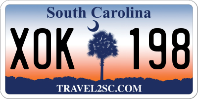 SC license plate XOK198