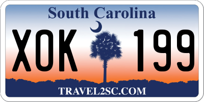 SC license plate XOK199