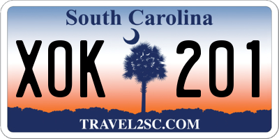 SC license plate XOK201