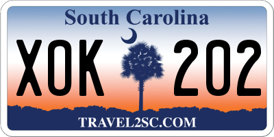 SC license plate XOK202