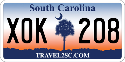 SC license plate XOK208