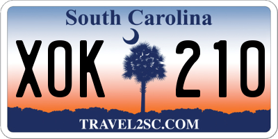 SC license plate XOK210