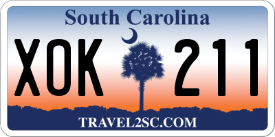 SC license plate XOK211