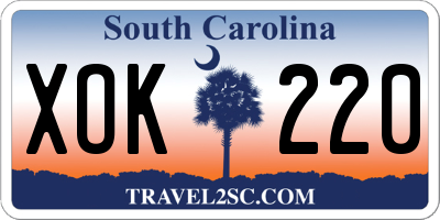 SC license plate XOK220