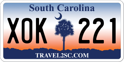 SC license plate XOK221