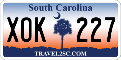SC license plate XOK227