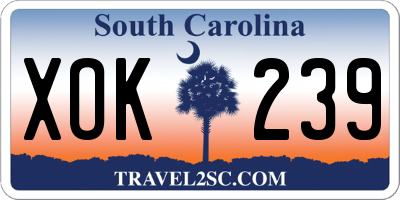 SC license plate XOK239