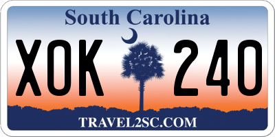 SC license plate XOK240