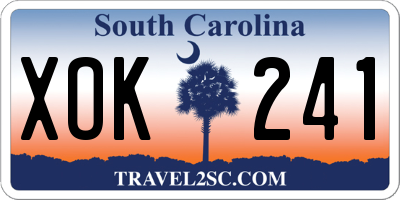 SC license plate XOK241