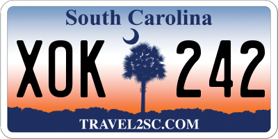 SC license plate XOK242