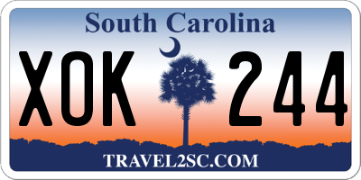 SC license plate XOK244