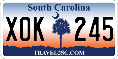 SC license plate XOK245