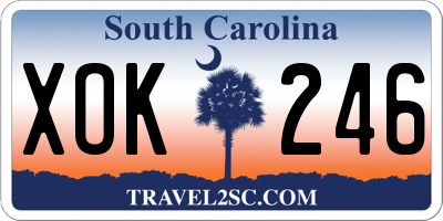 SC license plate XOK246
