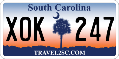 SC license plate XOK247