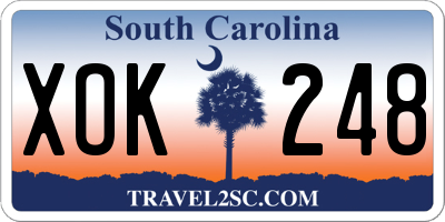 SC license plate XOK248