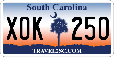 SC license plate XOK250