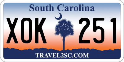 SC license plate XOK251