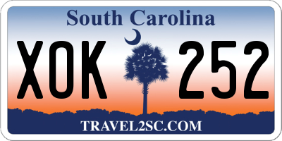 SC license plate XOK252