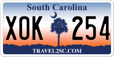 SC license plate XOK254