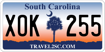 SC license plate XOK255