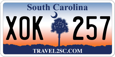 SC license plate XOK257