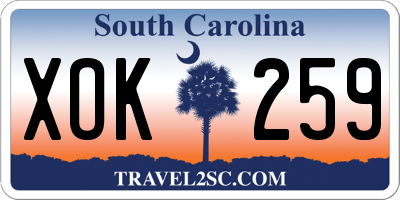 SC license plate XOK259