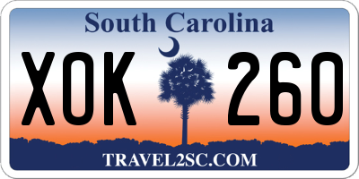 SC license plate XOK260