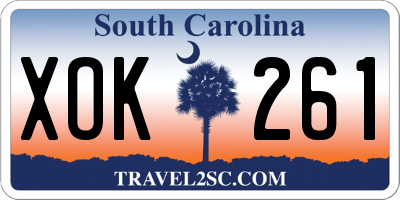 SC license plate XOK261