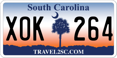 SC license plate XOK264