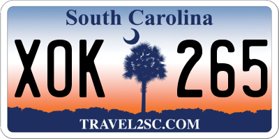 SC license plate XOK265