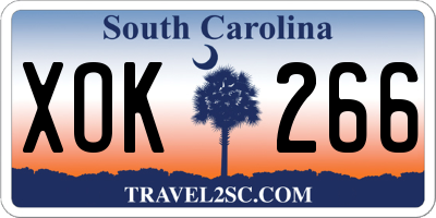 SC license plate XOK266