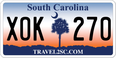SC license plate XOK270