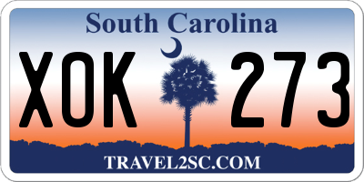 SC license plate XOK273