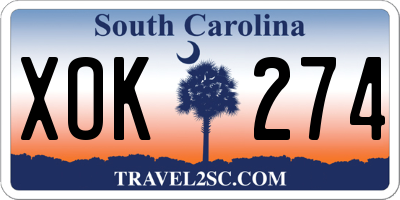 SC license plate XOK274