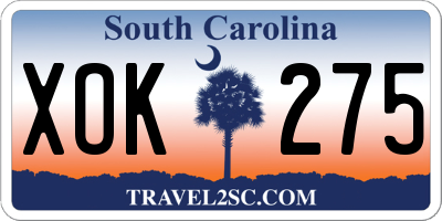 SC license plate XOK275