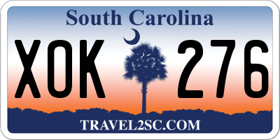 SC license plate XOK276