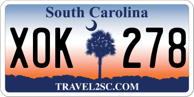 SC license plate XOK278