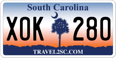 SC license plate XOK280