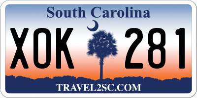 SC license plate XOK281