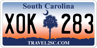 SC license plate XOK283