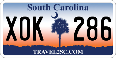 SC license plate XOK286
