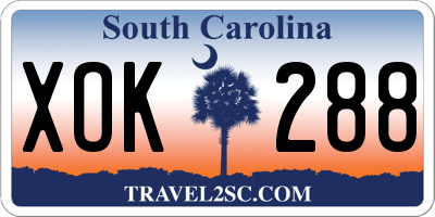 SC license plate XOK288