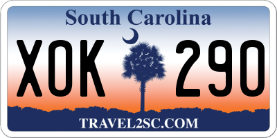 SC license plate XOK290